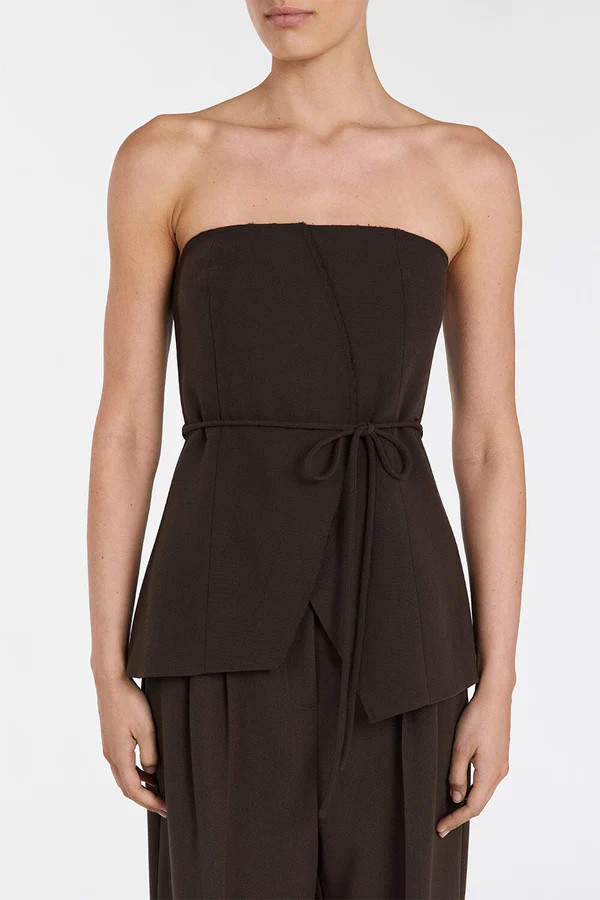 JULIE BITTER CHOC STRAPLESS TOP | DISSH