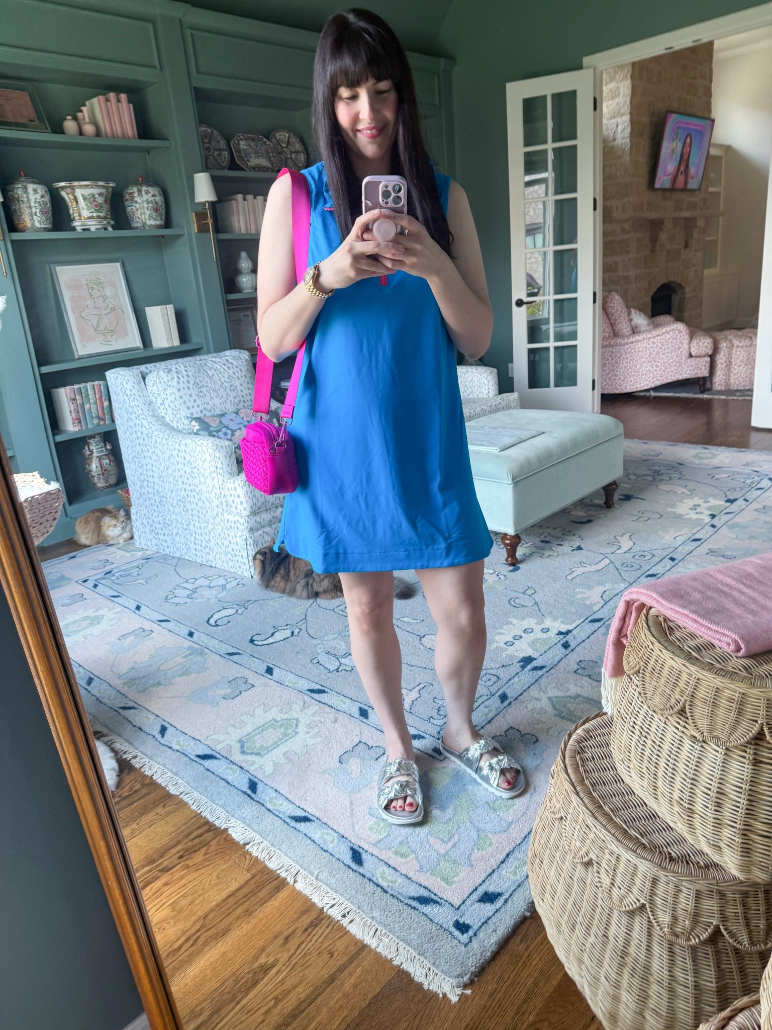 Easy throw on dress, sandals, pink woven crossbody 

#HOCWinter

#LTKFindsUnder50 #LTKMidsize