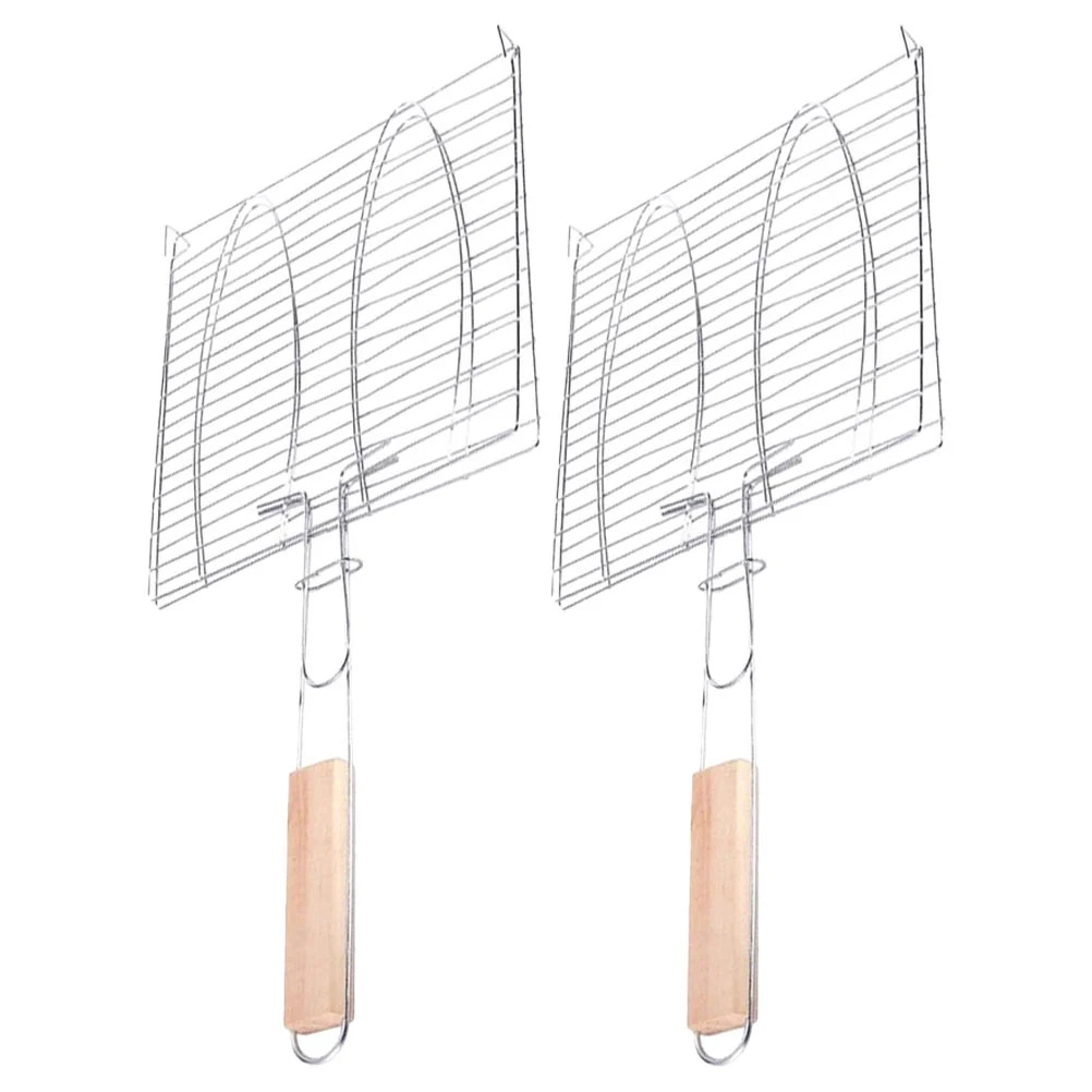 2 Pcs Fish Grilling Basket Rack Grate for Barbecue Grilled Stand Vegetable | Walmart (US)