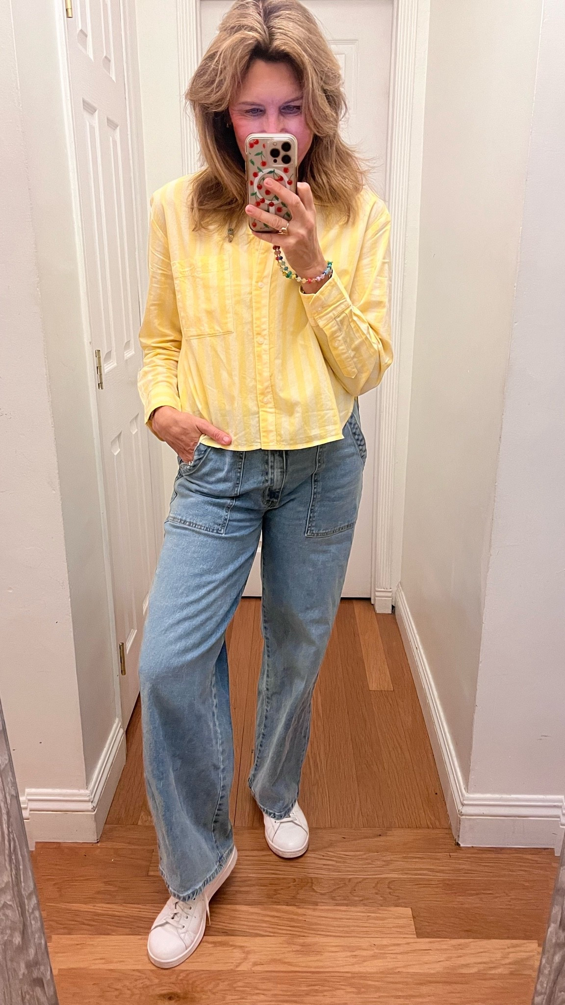 Friday casual. Love this yellow crop shirt 💛

#LTKootd #LTKOver40 #LTKSaleAlert