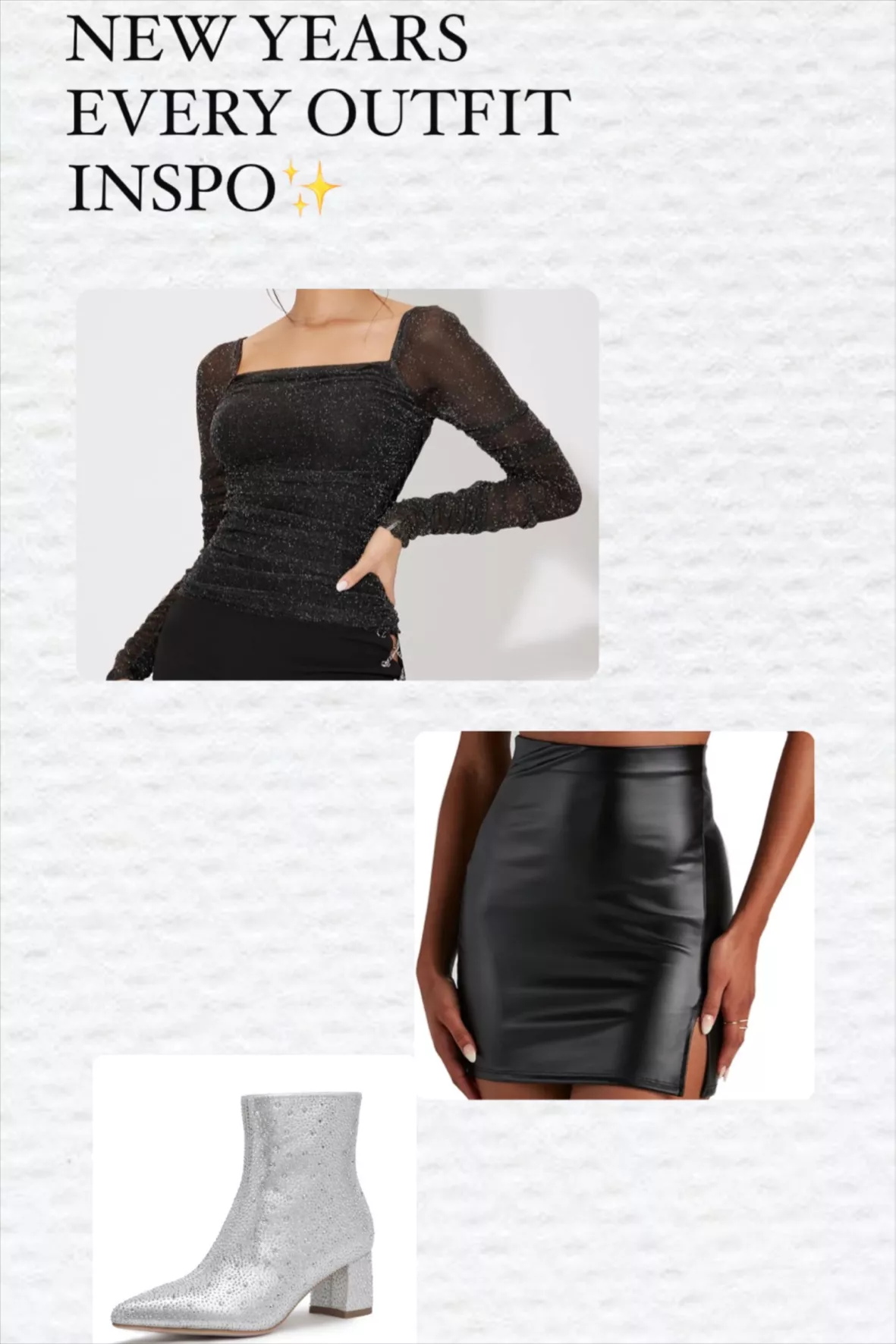 EG CHRIS G Women's Black Leather Skirts High Waisted High Side