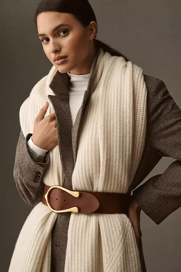 Maeve Ribbed Cashmere Wrap | Anthropologie (US)