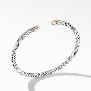 Cable Classic Collection® Bracelet with Pearl and 18K Yellow Gold | David Yurman