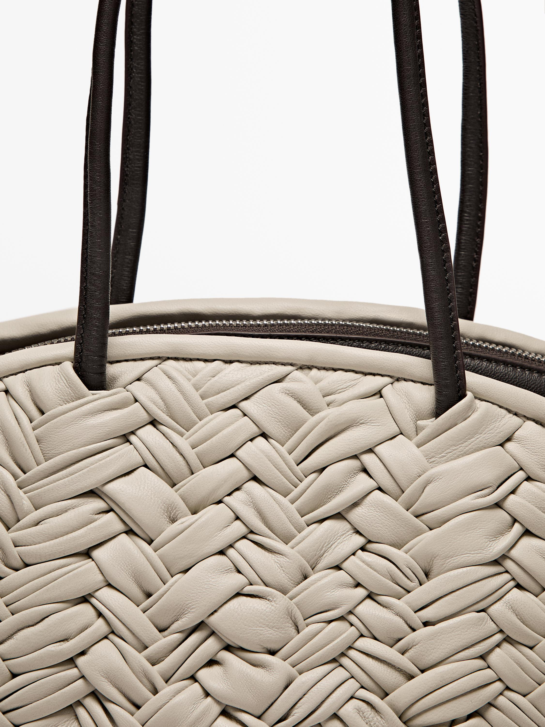 Nappa leather tote bag with detachable interior | Massimo Dutti US