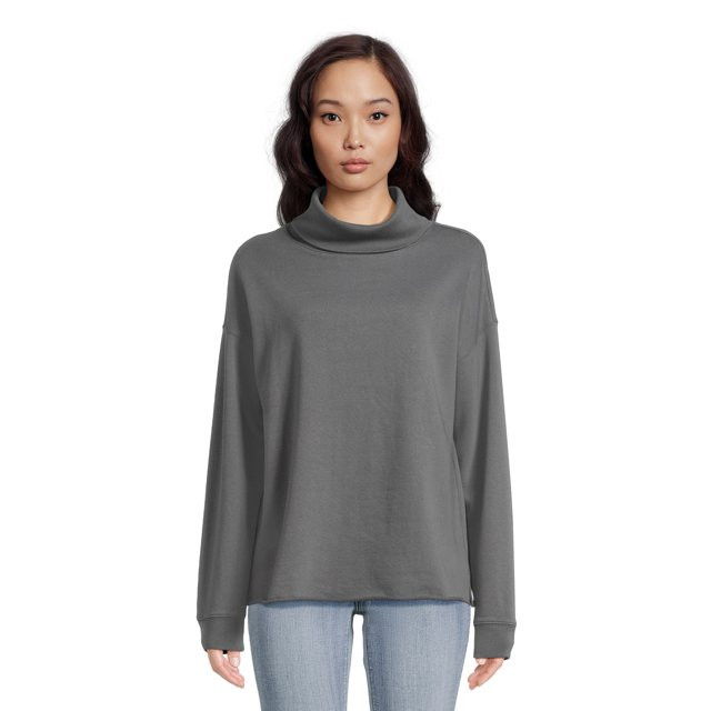 Time and Tru Women's Turtleneck Sweatshirt, Sizes XS-3XL | Walmart (US)