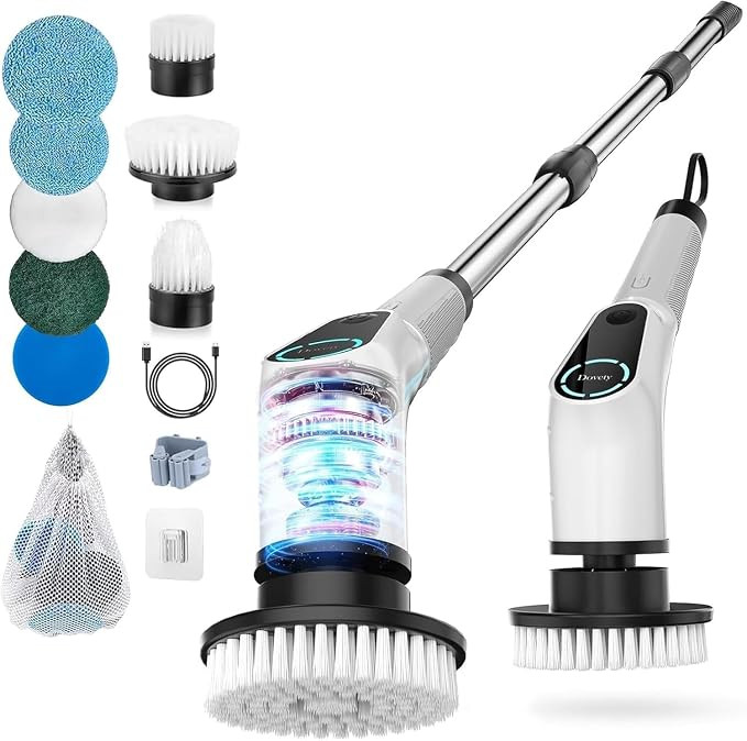 Dovety Electric Spin Scrubber, Shower Scrubber, Power Cleaner Tools with 8 Replaceable Brush Head... | Amazon (US)