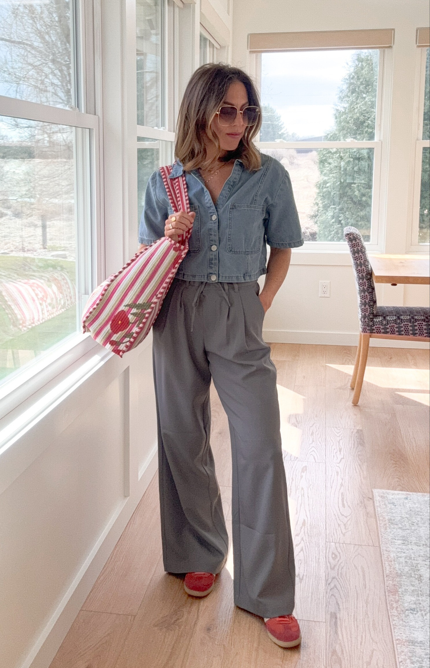 a great pair of casual trousers from Walmart, styled for summer! 

 #LTKSeasonal #LTKOver40 #LTKPetite