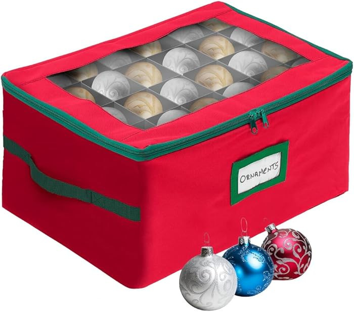 HOLDN’ STORAGE Christmas Ornament Storage Box with Dividers - Fits 72-3” Ornaments, 3 Removab... | Amazon (US)