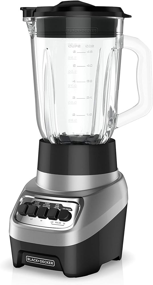 BLACK+DECKER PowerCrush Countertop Blender, 6-Cup Glass Jar, For Smoothies and More, Stainless St... | Amazon (US)