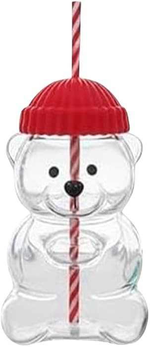 2025 New Bear Straw Cup, 20oz Cute Bear Glass Tumbler with Reusable Straw - Viral Animal Design f... | Amazon (US)