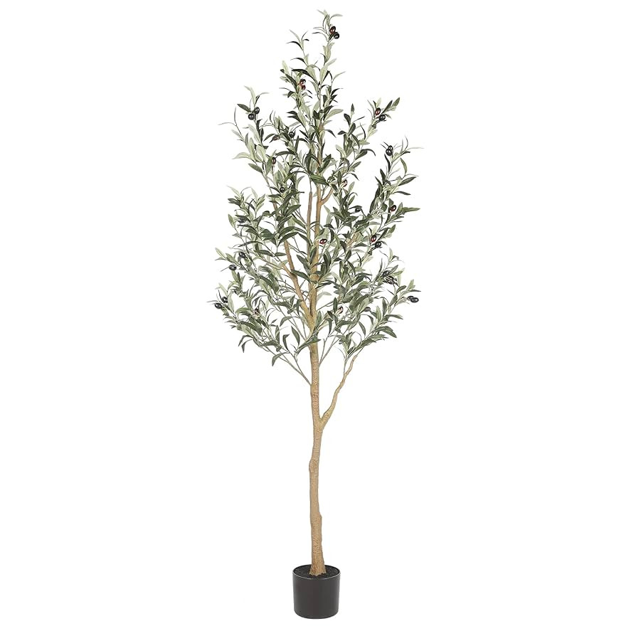 Realead 6ft Artificial Olive Tree, Tall Faux Olive Tree Plants, Fake Potted Olive Silk Tree with ... | Amazon (US)