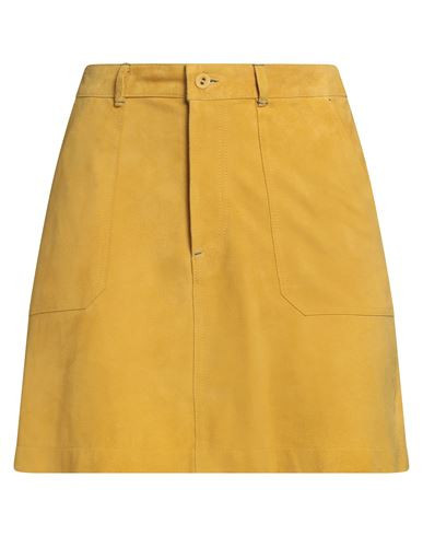 Malìparmi Woman Mini skirt Mustard Size 4 Goat skin | YOOX (US)