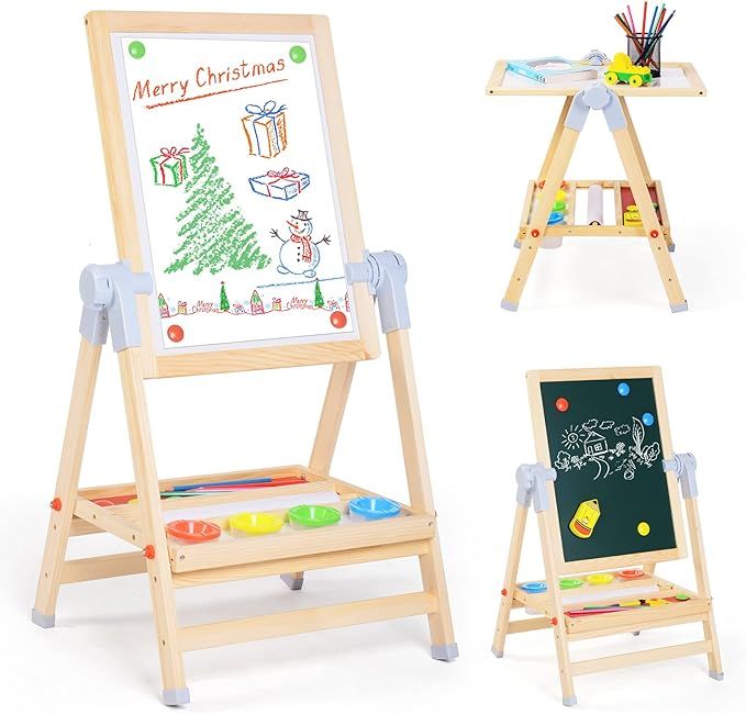 XCSOURCE Art Easel for Kids, 360°Rotating Adjustable Toddler Easel, Double Sided Wooden Kids Eas... | Amazon (US)
