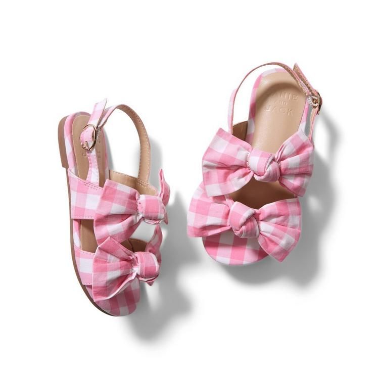 Double Bow Gingham Sandal | Janie and Jack