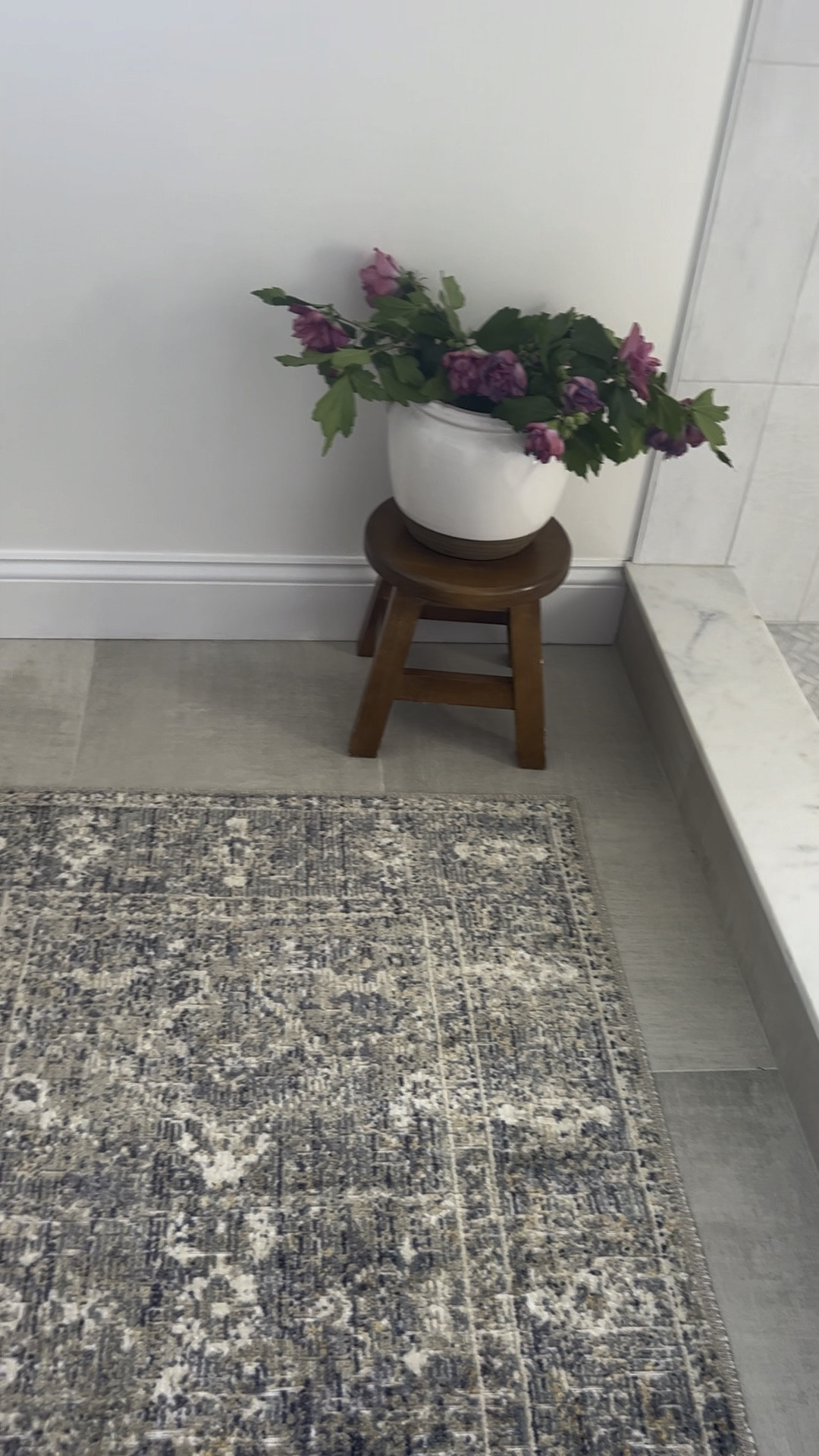 New rug for the primary bathroom comes in 14 sizes and has the most beautiful colors!

#bathroom #primarybathroom #masterbath #masterbathroom #rug #bluerug #Neutralbathroom #bathroom

#LTKhome #LTKFind #LTKstyletip