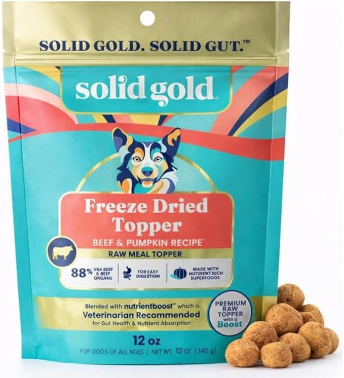 Solid Gold Freeze Dried Dog Food - W/Real Beef, Pumpkin & Superfoods - Freeze Dried Raw Dog Food ... | Amazon (US)