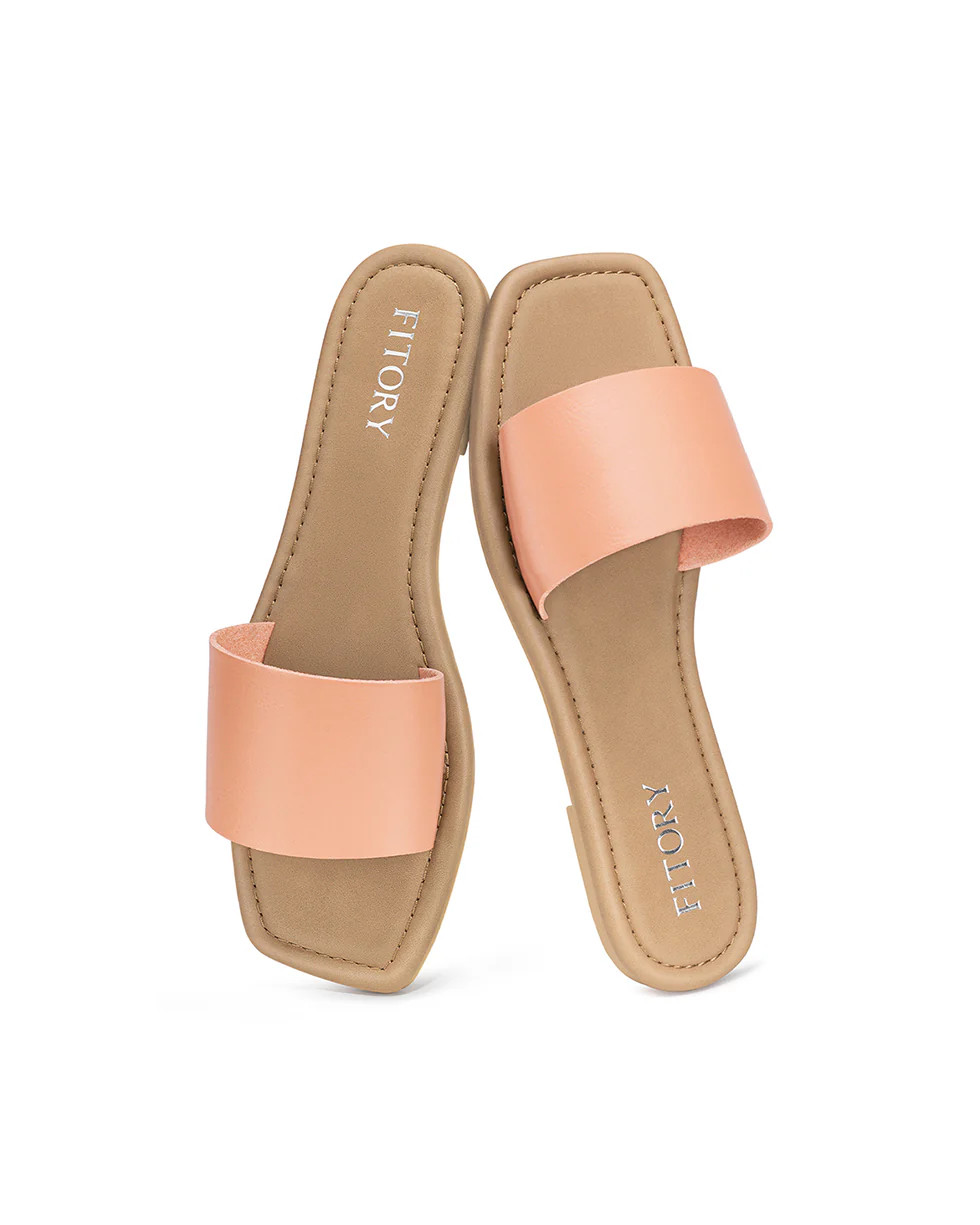 Leia | Classic Wide Strap Slides | Fitory Footwear US
