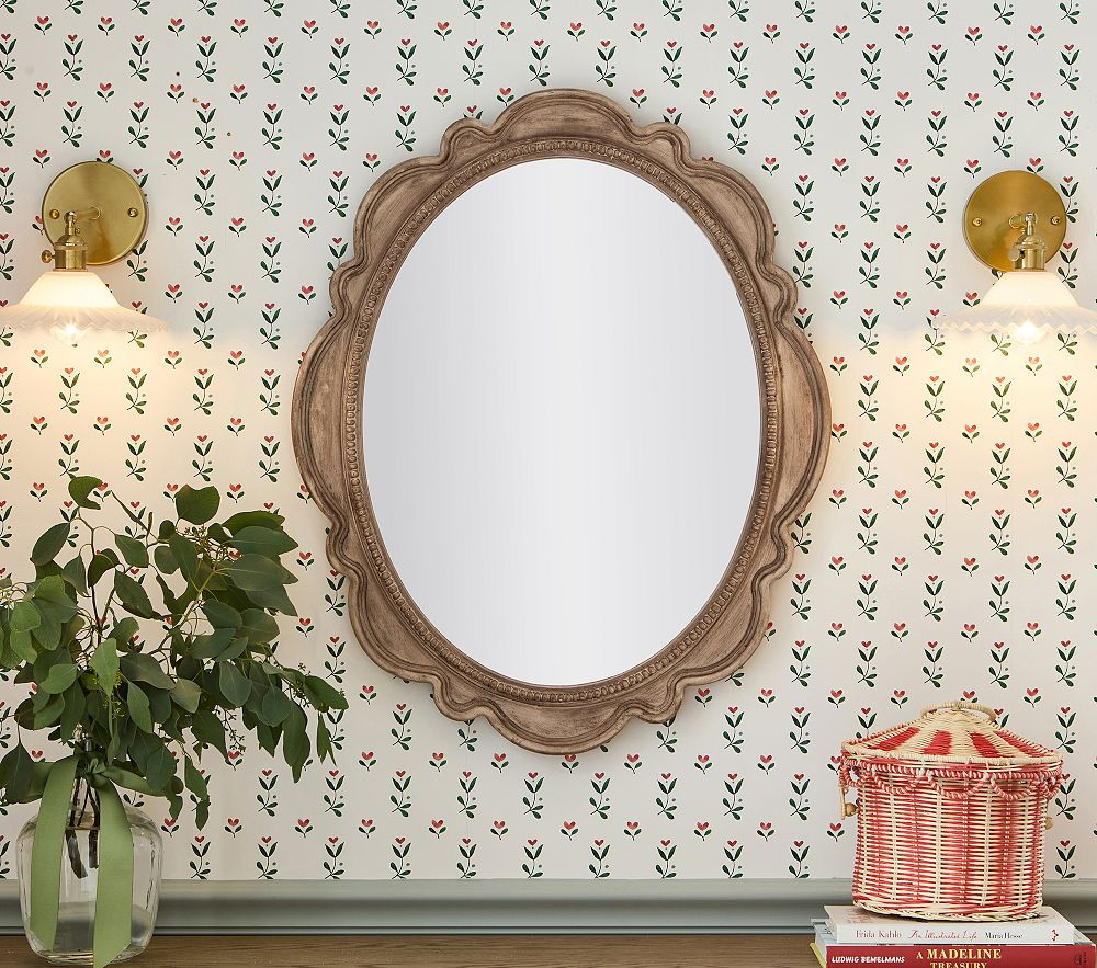 Oval Scallop Wood Mirror (30" x 24") | Pottery Barn Kids