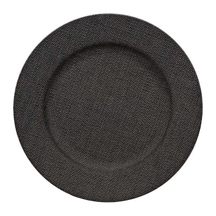 Black Woven Overlay Chargers, Set of 4 | Kirkland's Home