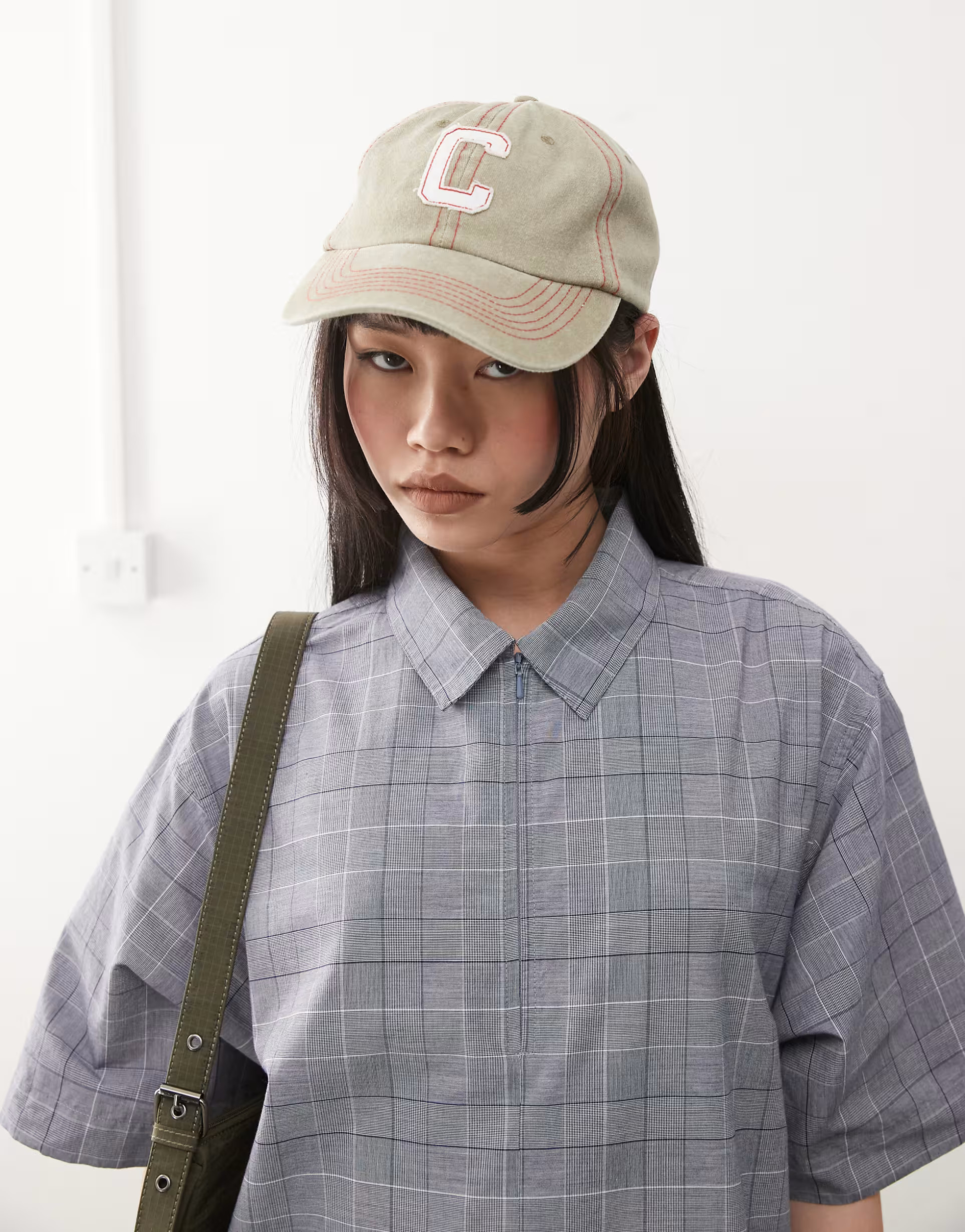 COLLUSION Unisex cap with a applique in green | ASOS (Global)