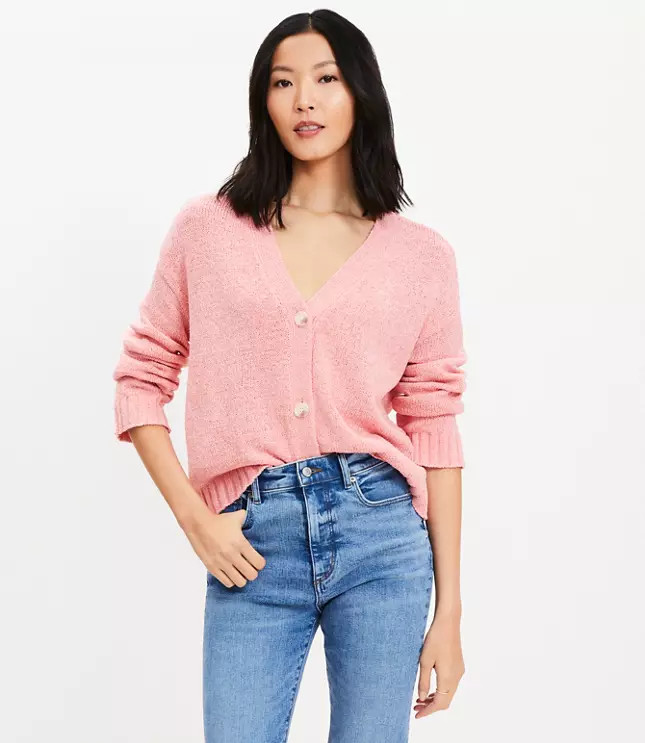 Easy V-Neck Cardigan | LOFT