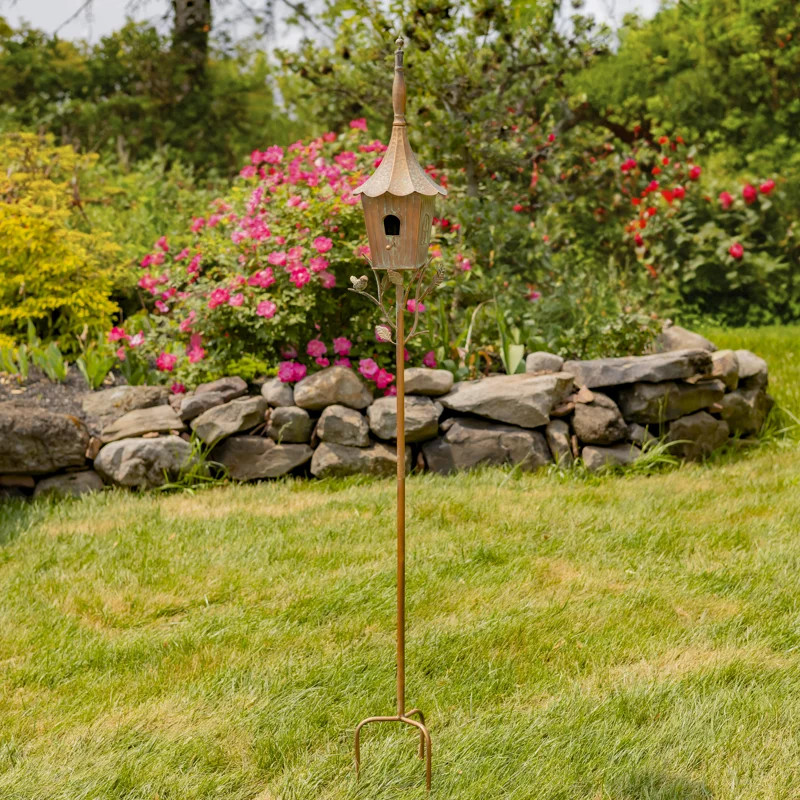 Rosalind Wheeler 66" Tall Iron Birdhouse Stake “Verona" | Wayfair | Wayfair North America