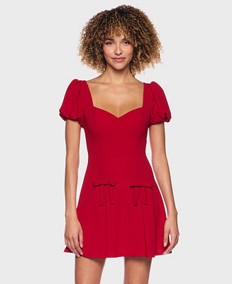 Women's Puff Sleeve Fit and Flare Dress | Macy's