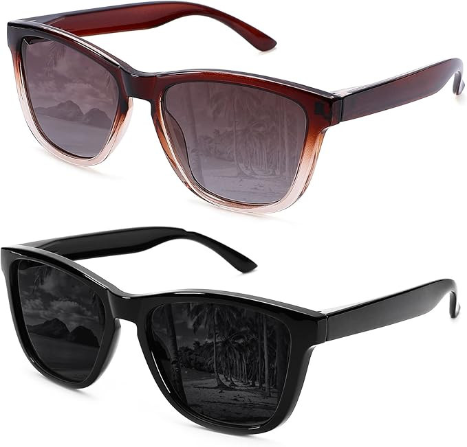 Braylenz 2 Pack Classic Retro Polarized Sunglasses for Men and Women, Trendy Vintage Sun Glasses ... | Amazon (US)