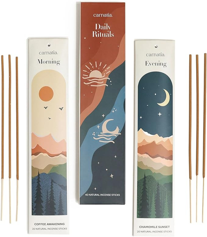 Carnatia Daily Rituals Incense Sticks Set – Coffee & Chamomile Scents for Morning Energy & Even... | Amazon (US)