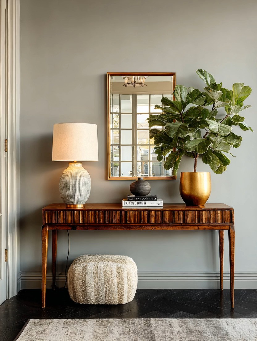  A console table moment done right ✨
You don’t need to overstyle to create luxury home décor. A statement table lamp, one oversized indoor plant, and a gold planter are enough to instantly elevate a console table and make the entire space feel curated and intentional.

This look works beautifully in entryways, hallways, living rooms, and dining room walls. The mix of warm wood tones, soft neutral lighting, greenery, and metallic accents creates that understated luxury / quiet luxury aesthetic designers love. Simple, balanced, timeless — less really is more here.

#consoletabledecor #entrywaydecor #statementlamp #homedecorideas #luxuryhomedecor #understatedluxury #quietluxury #interiordesigninspo #modernclassicdecor #goldaccents #neutralhomedecor #designerhome #minimalistdecor #plantdecor #elevatedinteriors

 

#LTKHome