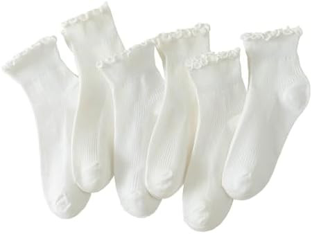 Hstyle 6 Pairs of Ruffle Socks Women, Cute Ruffle Ankle Socks | Amazon (US)