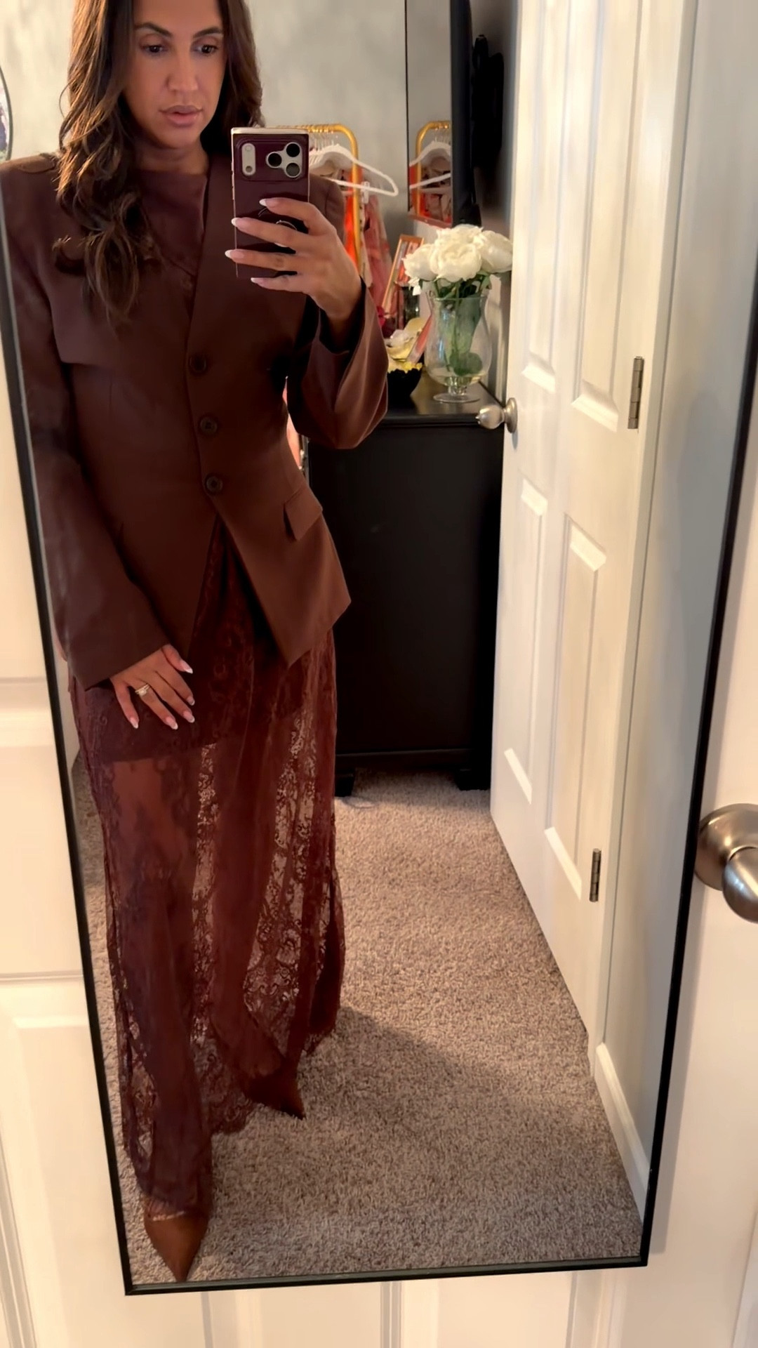 Lace has never looked so good. La s is popping up in all the fashion trends. Add pieces to your wardrobe to elevate your style. I’m wearing a medium in the dress and blazer 🤎

#LTKootd #LTKOver40 #LTKmomlife