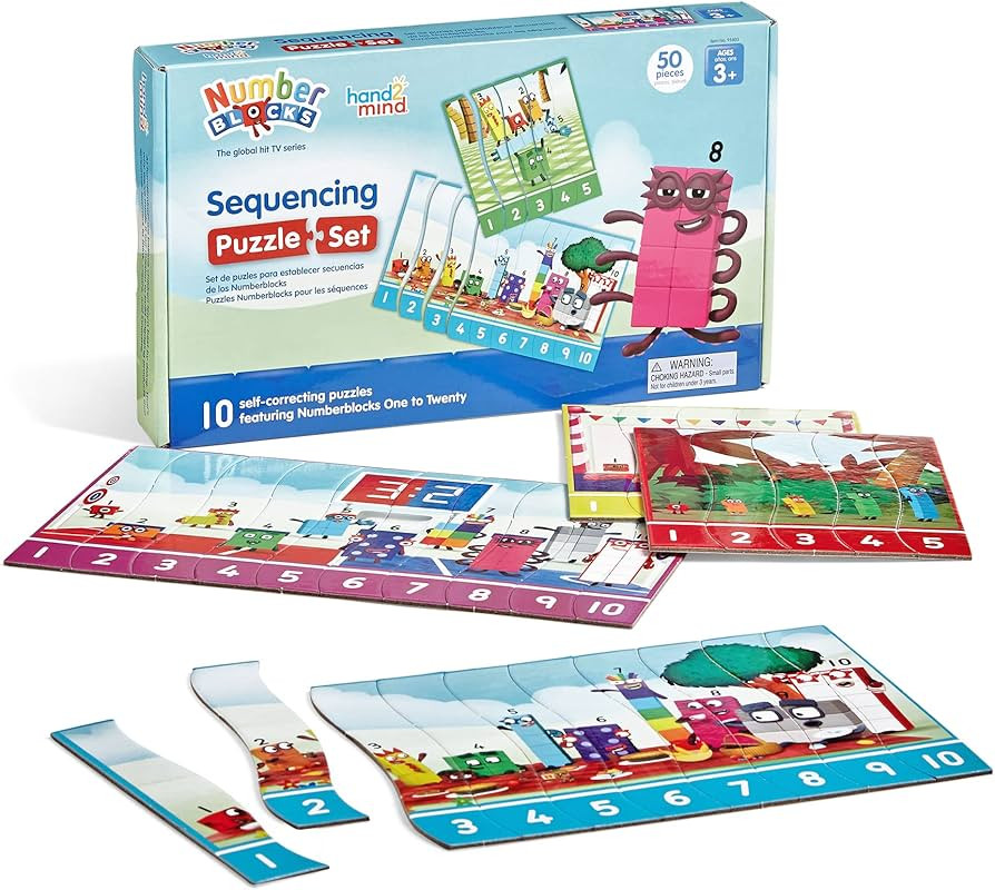 hand2mind Numberblocks Sequencing Puzzle Set, Sequencing Number Puzzles, Sequence Cards, Kids Mat... | Amazon (US)