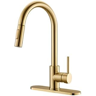 Gold Kitchen Faucet with Pull Down Sprayer, Kitchen Faucet Sink Faucet with Pull Out Sprayer, Sin... | Amazon (US)