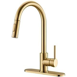 Gold Kitchen Faucet with Pull Down Sprayer, Kitchen Faucet Sink Faucet with Pull Out Sprayer, Sin... | Amazon (US)