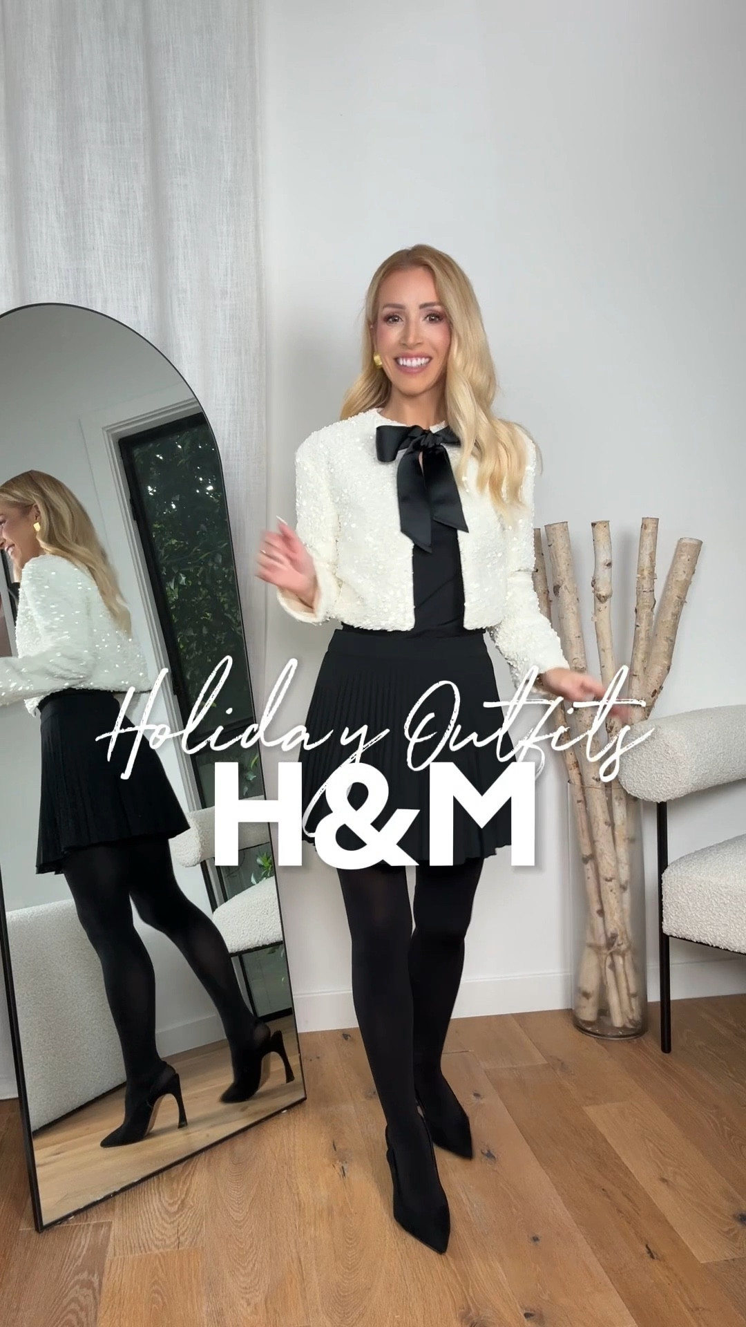 Stunning affordable holiday outfits 
Sequin jacket
Pleated mini skirtt

#LTKOver40 #LTKHoliday #LTKootd