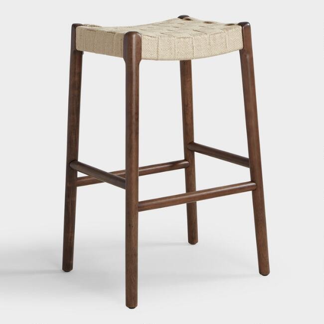 Jute and Wood Cason Barstool | World Market