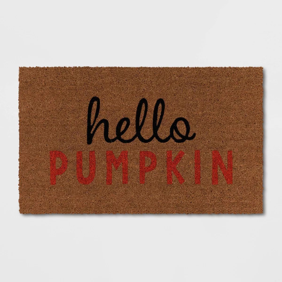 1'6"x2'6" 'Hello' Pumpkin Coir Halloween Doormat Natural - Hyde & EEK! Boutique™ | Target