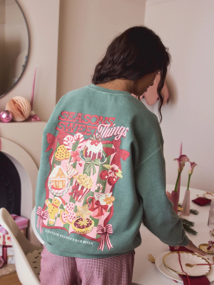 Khakigrün - Weihnachtspullover „Sweet Treats“ | Next EU