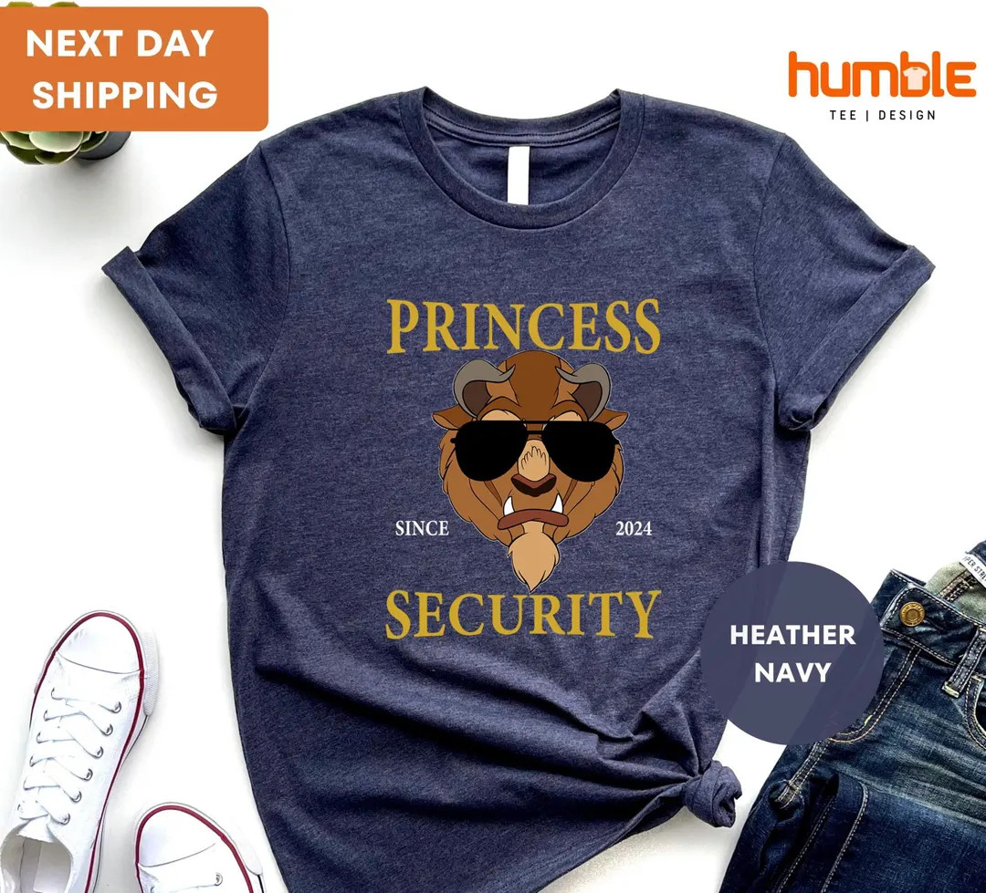 Personalized Princess Security T-shirt, Custom Daddy Est Year Shirt, Gift for New Dad, Beauty and... | Etsy (US)