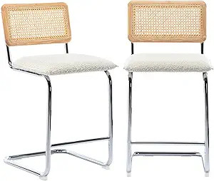 ONEVOG Counter Height Chairs Rattan Counter Height Bar Stool Chairs Set of 2, Mid Century Modern ... | Amazon (US)