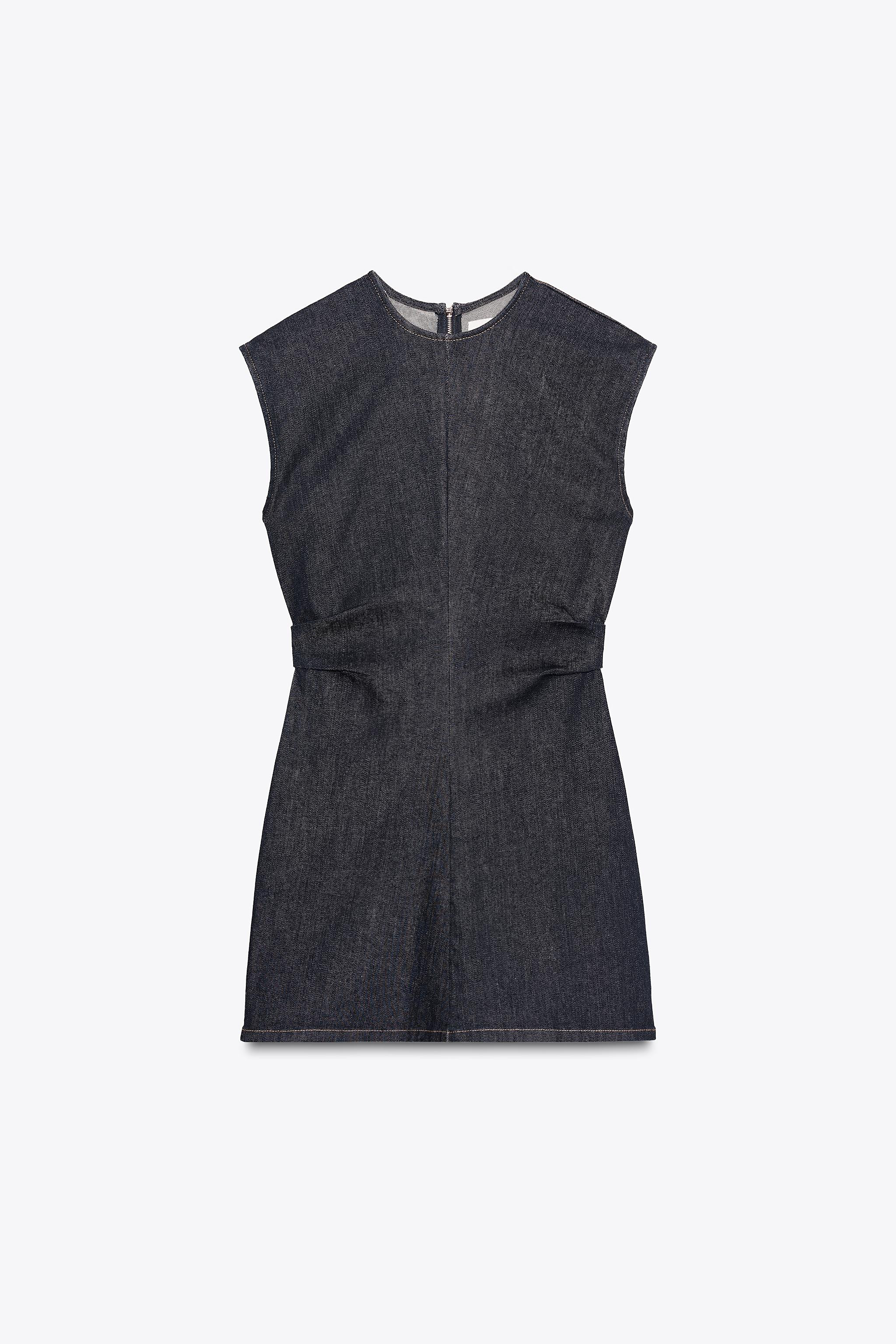 TRF DRAPED DENIM SHORT DRESS | Zara UK