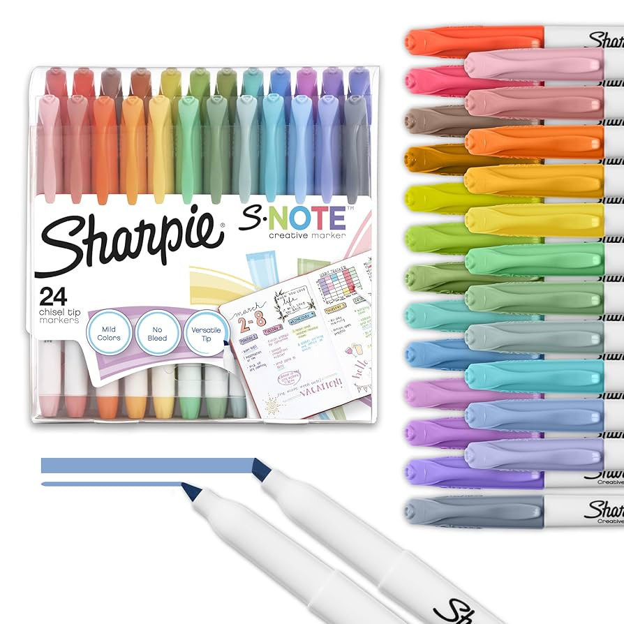 Sharpie S-Note Creative Markers, Pastel Highlighters, Art Marker Set, Assorted Colors, Chisel Tip... | Amazon (US)