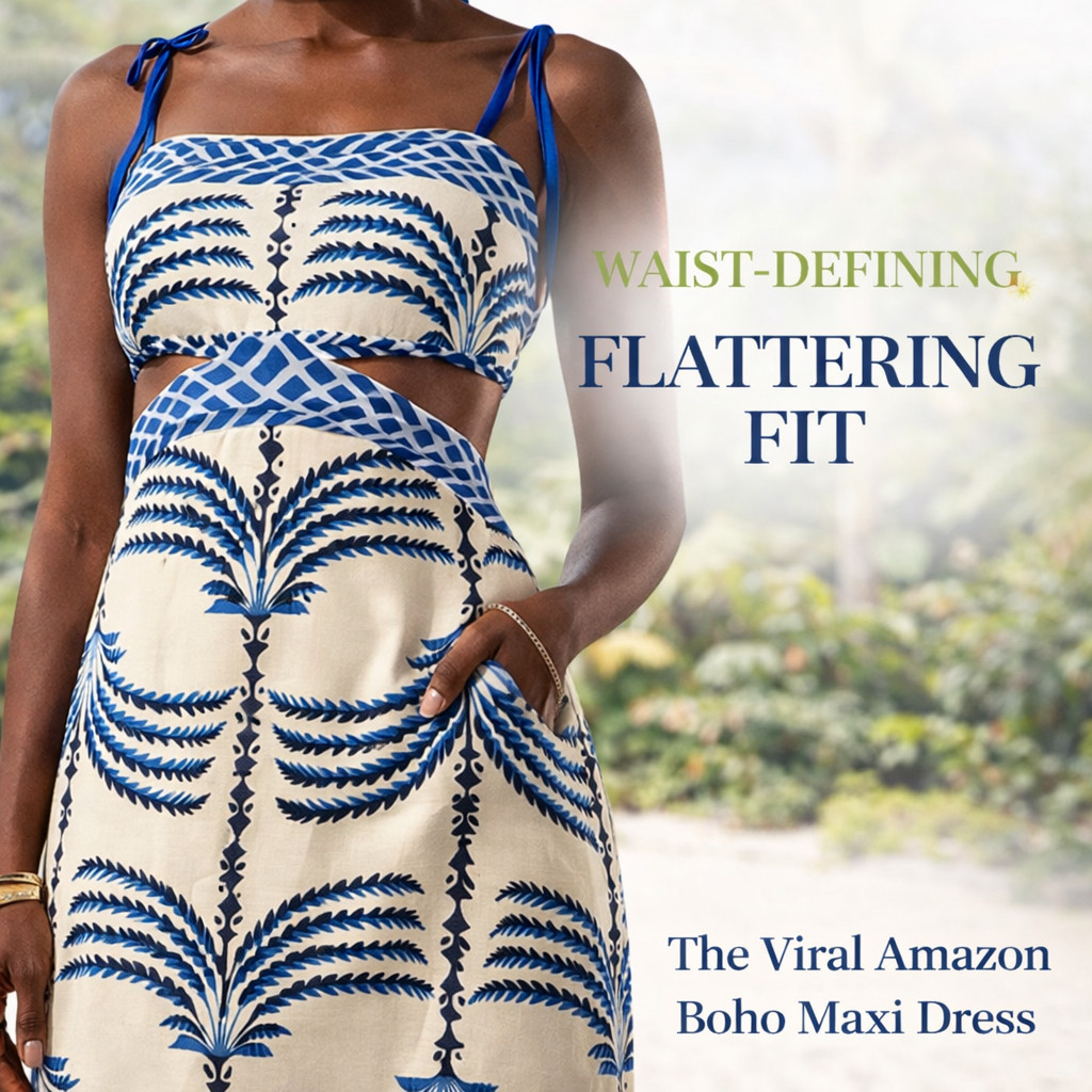 This viral Amazon boho maxi dress is designed with a flattering cutout waist and adjustable tie-shoulder straps that enhance shape while staying comfortable. The flowy silhouette elongates the body for an effortlessly slimming summer look. A chic, feminine maxi dress perfect for vacations, beach days, and warm-weather outfits.

#FlatteringDress #WaistDefining #AmazonFashionFinds #BohoMaxi #SummerDressStyle #VacationOutfit #FlowyDress #FeminineStyle #AmazonStyle #BeachDress 

 #LTKSwim #LTKTravel