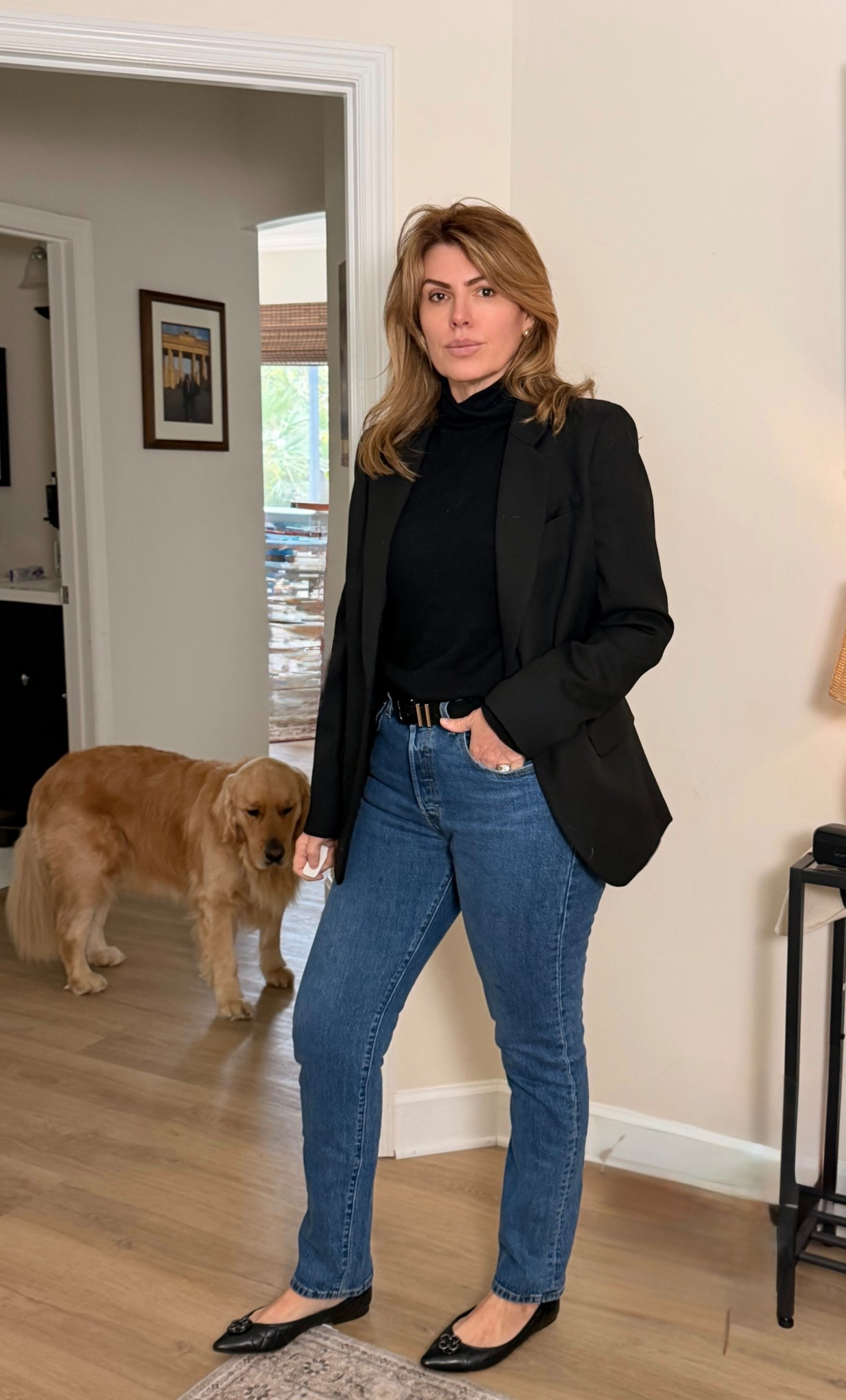 The outfit that never fails 🖤

A black blazer + turtleneck + perfect straight-leg jeans = effortless, elevated, and always in style.

This is my go-to formula when I want to look put together without overthinking it. The structured blazer instantly sharpens the look, while the denim keeps it relaxed and wearable for everyday.

✔️ Black blazer = instant polish
✔️ Turtleneck = sleek + timeless
✔️ Straight-leg jeans = flattering + modern
✔️ Ballet flats = chic and comfortable

This is that “I didn’t try, but I look expensive” outfit ✨

Perfect for errands, casual meetings, or content days when you still want that clean, minimal vibe.

#LTKStyle #EverydayChic #MinimalStyle #QuietLuxury #GenXStyle #CapsuleWardrobe #EffortlessOutfit #LTKDe

#LTKTall #LTKOver40 #LTKMidsize