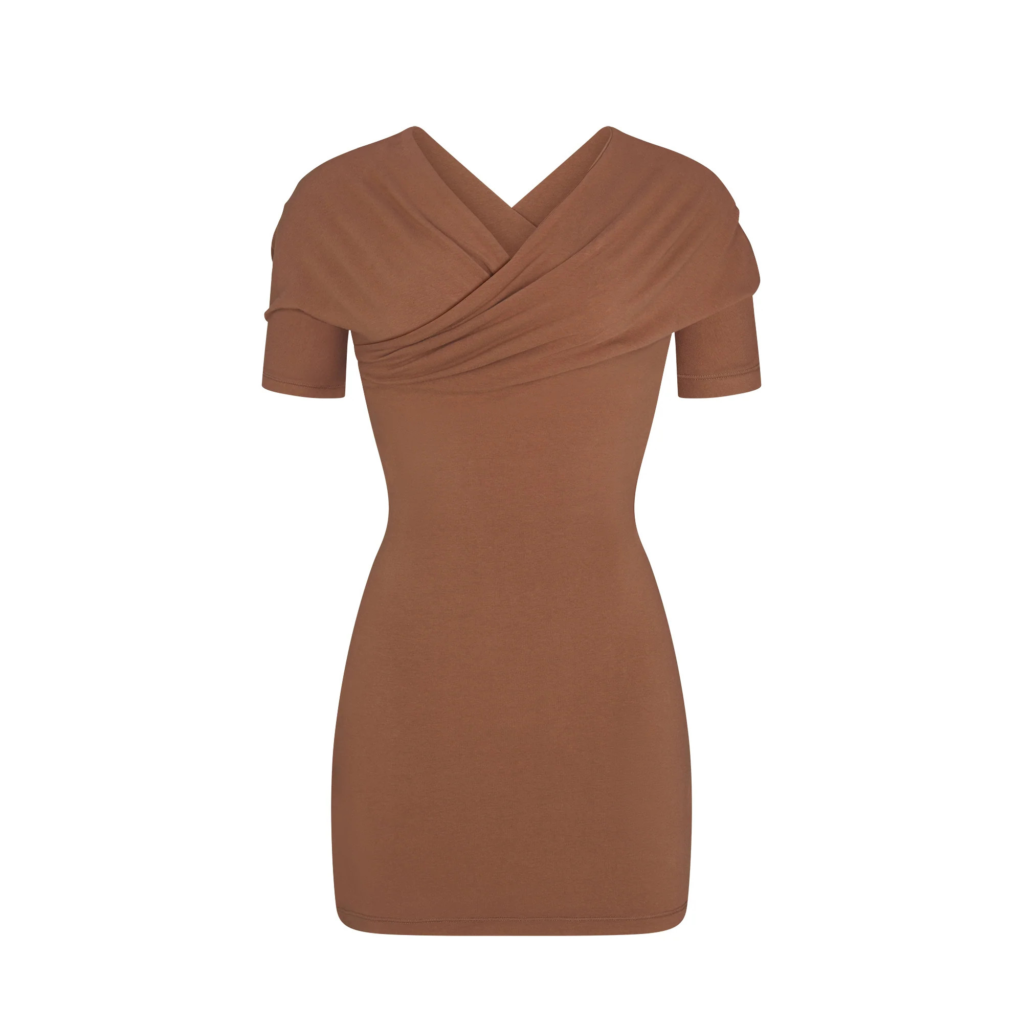 COTTON JERSEY WRAP MINI DRESS | JASPER | SKIMS | SKIMS (US)