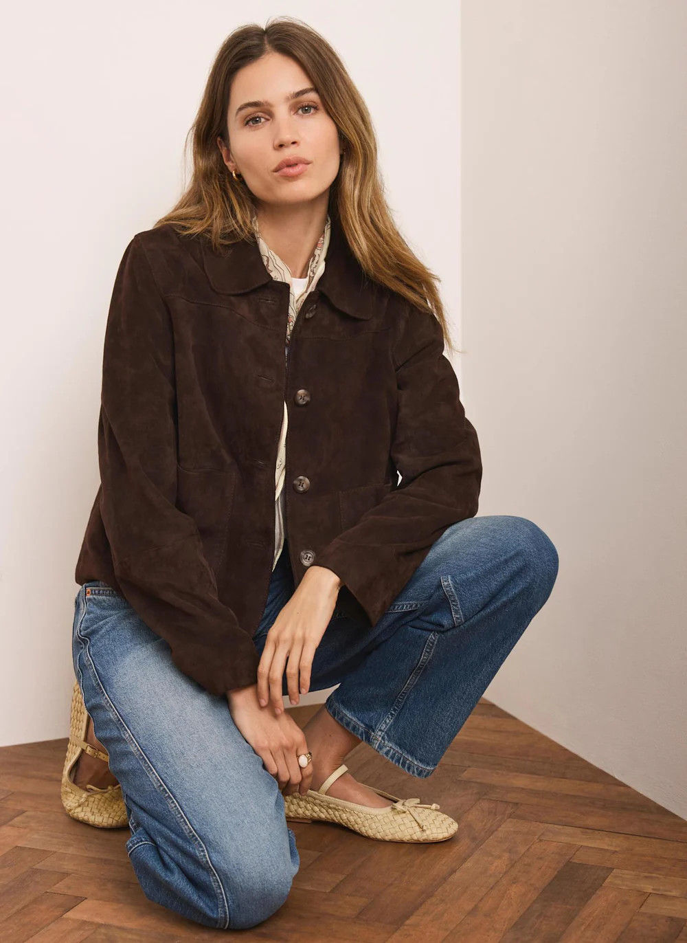 Brown Suede Jacket | Mint Velvet