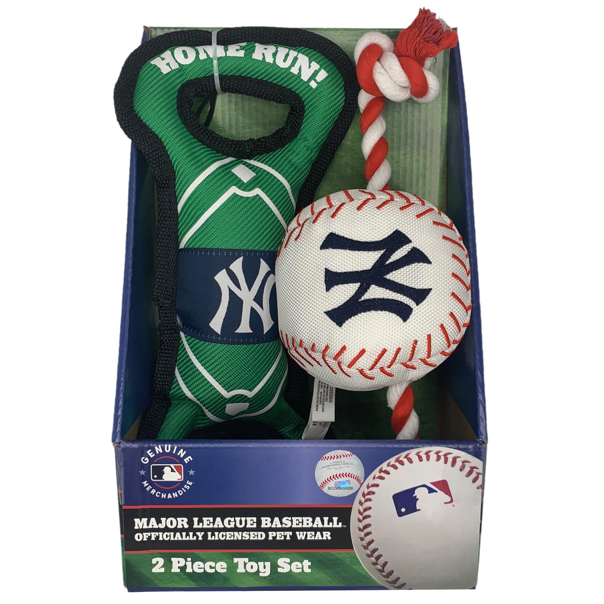 Pets First MLB New York Yankees Baseball Rope Toy and Baseball Field Toy Boxset with MLB Team Log... | Amazon (US)