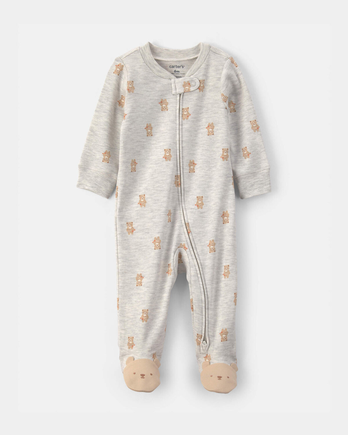 Baby Teddy Bear 2-Way Zip Snug Fit Sleep & Play Pajamas - Grey | Carter's Inc