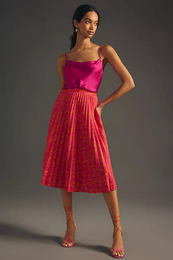 Maeve Pleated Skirt By Maeve in Pink Size XXS | Anthropologie (US)